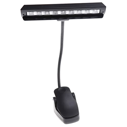 chiwanji Lámpara de Atril LED 9 LED Music Note Light Luz de Lectura Portátil Negro