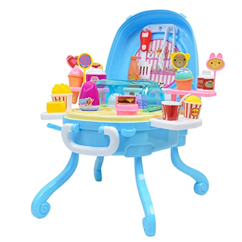 chiwanji Sweets Shop Pretend Play Set (40 Piezas) con Helado, Caramelo Y Taburete Plegable