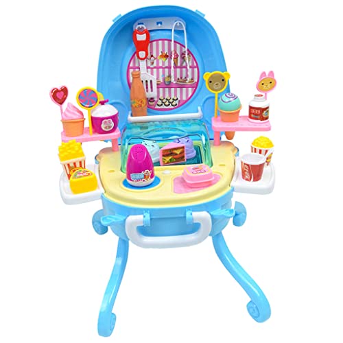 chiwanji Sweets Shop Pretend Play Set (40 Piezas) con Helado, Caramelo Y Taburete Plegable