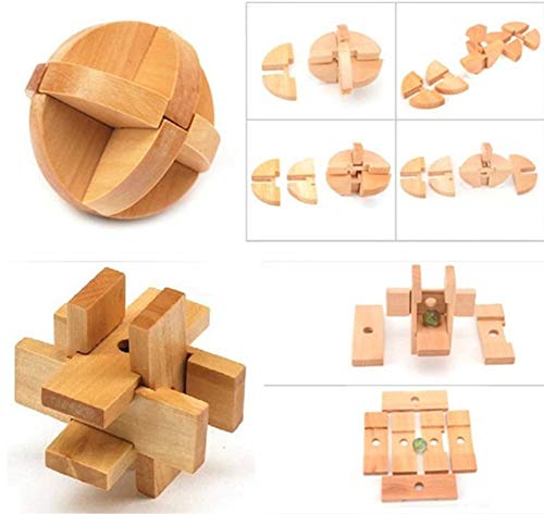 Chonor 18 Piezas 3D Rompecabezas de Madera del Enigma Juego Puzle #2 - Clásica de Cerradura de Brain Teaser Puzzle IQ Juguetes para Niños y Adultos - Idea Perfecta del Regalo y de Decoración