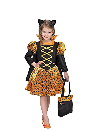 Ciao - Disfraz de bruja de los gatos de Halloween para niña (Talla 4-6 años), amarillo, negro, 11658.4-6