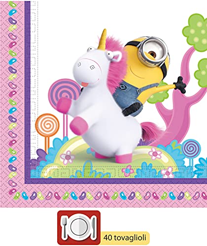 Ciao-Y4679 Minions Fluffy Kit Mesa Fiesta, multicolor, 24 personas (Y4679)