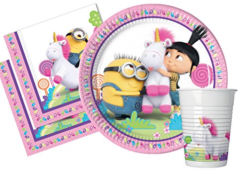 Ciao-Y4679 Minions Fluffy Kit Mesa Fiesta, multicolor, 24 personas (Y4679)