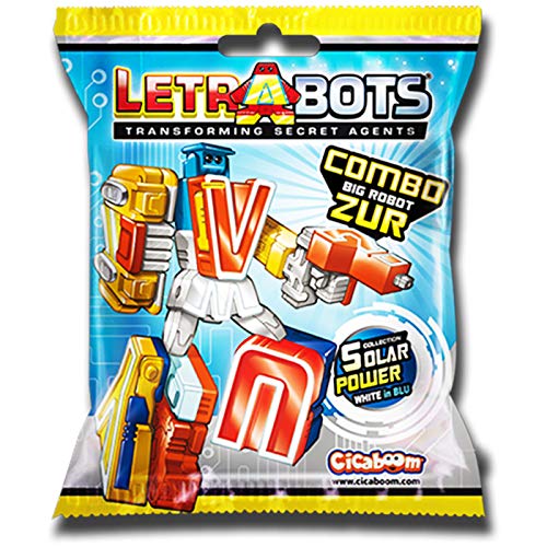 CICABOOM Display 10 Sobres Letrabots Transforming Secret Agents Combo Big Robot ZUR Colección Solar Power 2019