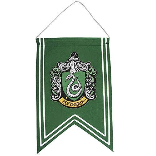 Cinereplicas Harry Potter - Juego de Banderas y Banderín - 30 x 43 cm - Oficial (Slytherin)