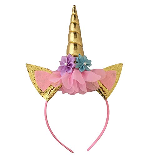 CinheyU Niñas Disfraz de Carnaval Sin Mangas Vestido de Unicornio Princesa Cumpleaños Boda Fiesta de Cosplay para Chicas Navidad Bautizo Comunión Flor Vestidos de Baile con Diadema Arcoiris 4-5