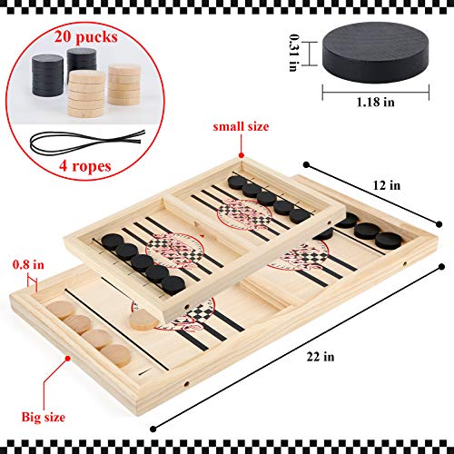 Cinsey Juego de Mesa de Hockey,Juegos de Tablero de Catapulta,Fast Sling Puck Juego,Hockey de Madera,Juego de Hockey de Escritorio（55 * 31 * 2.8 cm）