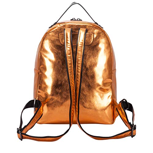 Claudia Canova - Metallic Zip Fastening Pocketed Bckpk, Mochilas Mujer, Naranja (Orange), 250x330x160 cm (W x H L)