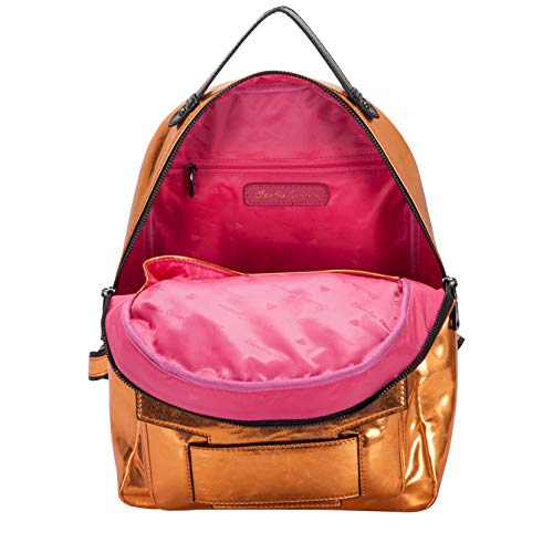 Claudia Canova - Metallic Zip Fastening Pocketed Bckpk, Mochilas Mujer, Naranja (Orange), 250x330x160 cm (W x H L)