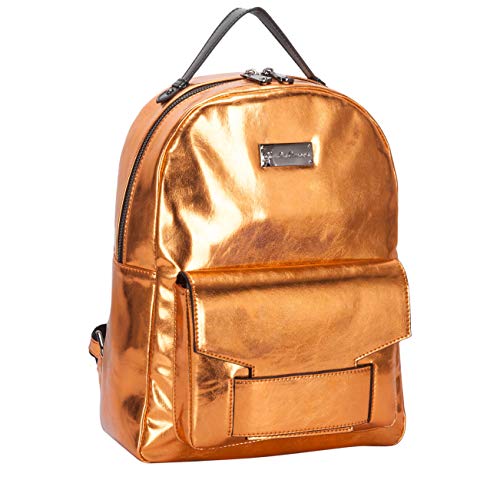 Claudia Canova - Metallic Zip Fastening Pocketed Bckpk, Mochilas Mujer, Naranja (Orange), 250x330x160 cm (W x H L)