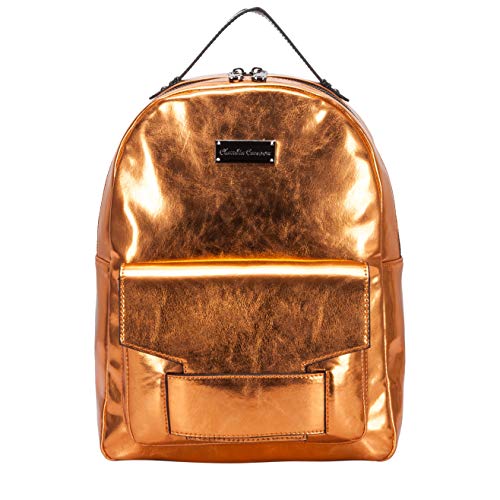 Claudia Canova - Metallic Zip Fastening Pocketed Bckpk, Mochilas Mujer, Naranja (Orange), 250x330x160 cm (W x H L)