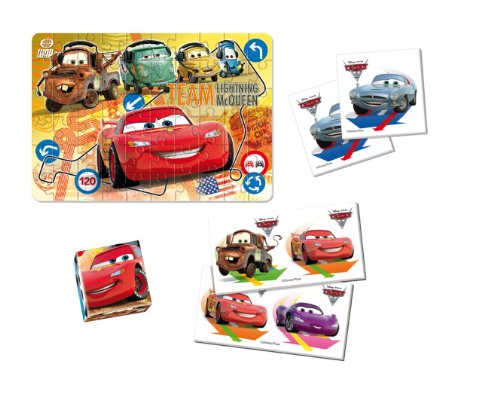 Clementoni 13737.4 Cars 2 - Selección de Juegos (4 en 1, emparejar, dominó, Puzzle)