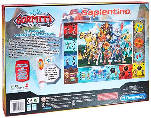 Clementoni - 16193 – Sapientino – La Alfombra Gigante interactiva Gormiti – Fabricado en Italia, Puzzle para niños, Juego Educativo para niños de 3 años, Juego electrónico parlante