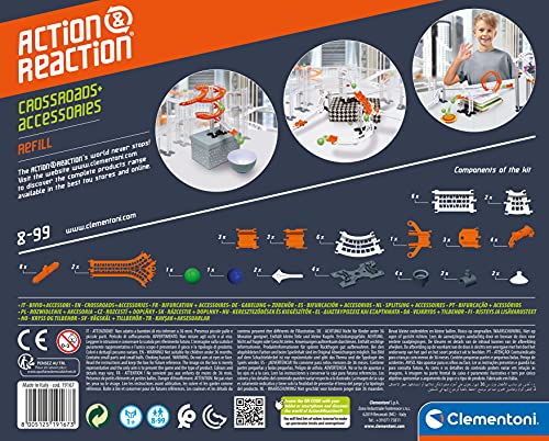 Clementoni-19167 - Action&Reaction Pista y Plataforma + Uniones - pistas para construir, accesorio a partir de 8 años