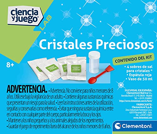 Clementoni-55400 - Mini Set - Cristales Preciosos - juego científico a partir de 8 años