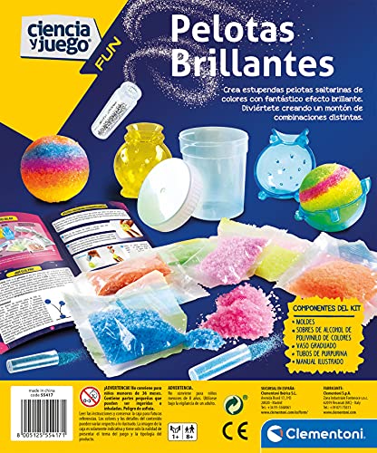 Clementoni-55417 - Bolas Locas con Brillantina - juego científico a partir de 8 años