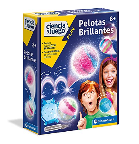 Clementoni-55417 - Bolas Locas con Brillantina - juego científico a partir de 8 años