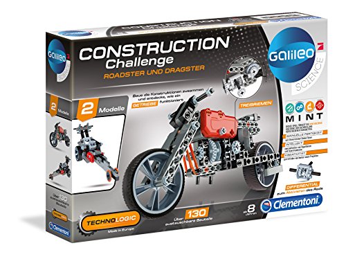 Clementoni 59016.2"Galileo Construction Challenge - Roadster and Dragster Set de construcción