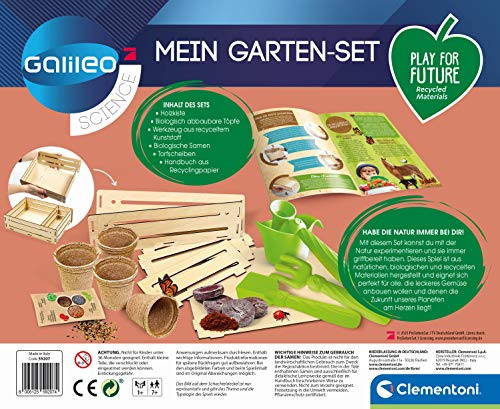 Clementoni 59207 Galileo Play for Future – Mi Kit de jardinería – Kit de experimentación para pequeños Aficionados a Las Plantas, botánica y biológica para niños a Partir de 7 años, Ciencia en casa