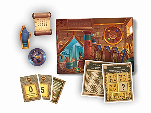 Clementoni 59230 Escape Game – La pirámide del farao, emocionante Juego de Sociedad para Romper y enigerar, Incluye Tarjetas de Advertencia y Accesorios, Juego Familiar a Partir de 8 años