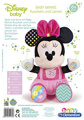 Clementoni- Disney Baby Minnie motricidad para niños pequeños, Juguete de Peluche para fomentar Desarrollo del lenguaje, Color Mehrfarben (59134)