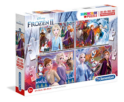 Clementoni- Disney Puzzles 20+60+100+180 Piezas Frozen 2 (21411.2)