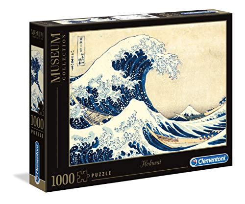 Clementoni- Museum Collection-Hokusai: La Grande Onda Los Pingüinos De Madagascar Puzzle, 1000 Piezas, Multicolor (39378)