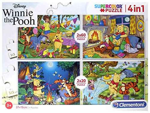 Clementoni Pooh & Friends 20 2 Puzzles 60 Piezas Winnie The Pooh, Multicolor (07618.5)