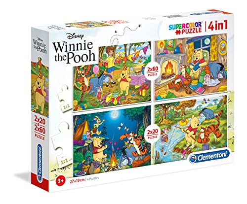 Clementoni Pooh & Friends 20 2 Puzzles 60 Piezas Winnie The Pooh, Multicolor (07618.5)