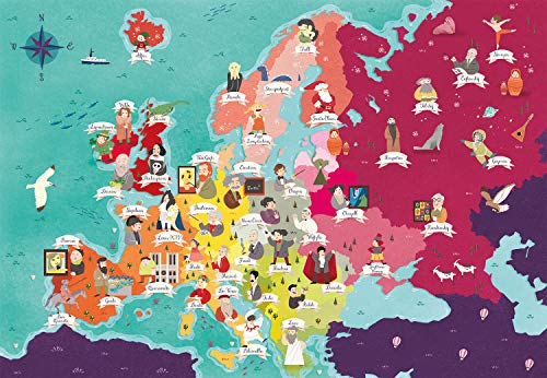 Clementoni Puzzle Mapa 250 Piezas Europa-Gente, Color (29061.1)