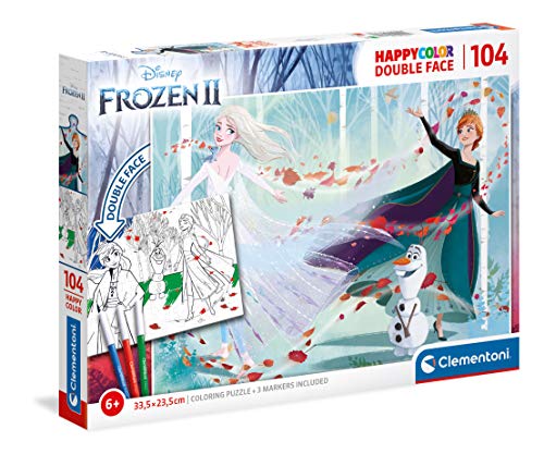 Clementoni- PZL 104 Colorear Frozen 2 Puzzle Infantil, Multicolor (25716)