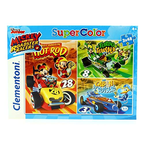 Clementoni Racers Puzzle Mickey and The Roadster Racer 3 X 48 PZAS, Multicolor (25227)