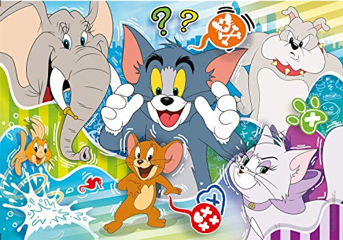 Clementoni Tom et Jerry-Puzle Infantil (104 Piezas), Fabricado en Italia, a Partir de 6 años, Multicolor (27518)