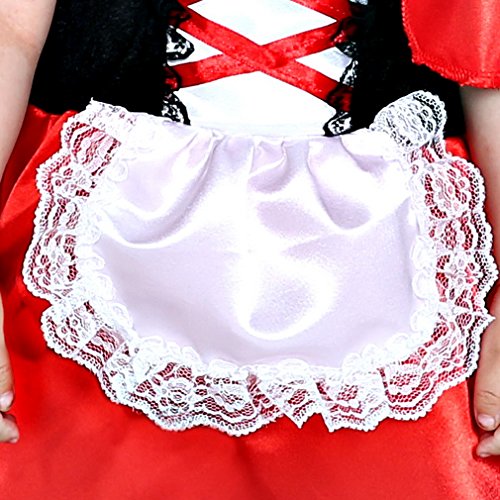 Cloudkids Disfraz Caperucita Roja Niña Vestido de Princesa tutú + Capa con Capucha Disfraces de Carnaval Fiesta Halloween Navidad Trajes Cosplay Infantil Bebé Recien Nacido a 2 años Niñas