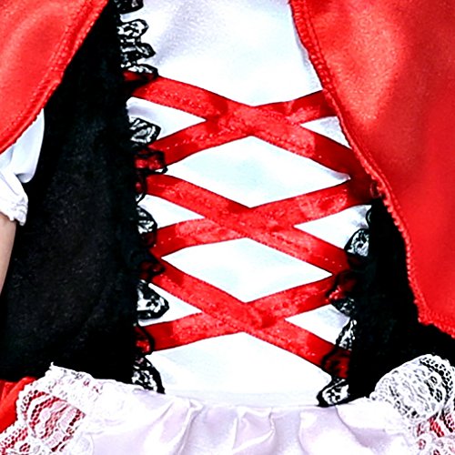 Cloudkids Disfraz Caperucita Roja Niña Vestido de Princesa tutú + Capa con Capucha Disfraces de Carnaval Fiesta Halloween Navidad Trajes Cosplay Infantil Bebé Recien Nacido a 2 años Niñas