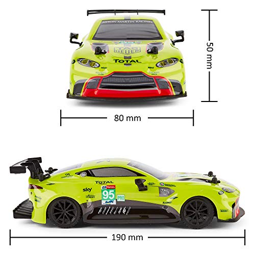 CMJ RC Cars Coche de Control Remoto con Licencia Oficial Aston Martin Vantage de 1:24 Escala