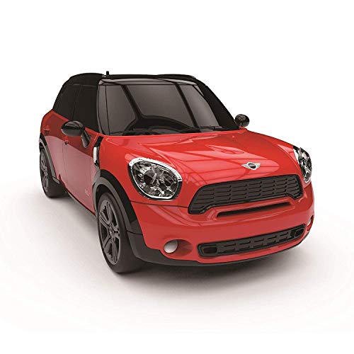 CMJ RC Cars ™ Mini Countryman JCW Coche de Control Remoto con Licencia Oficial Luces de Trabajo a Escala 1:24 2.4Ghz Rojo