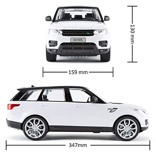 Cmj RC Coches™ con Licencia Oficial Mando a Distancia Range Rover Sport IN 30cm Tamaño 1:14 Escala en Blanco Color