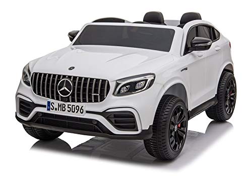 Coche eléctrico 2 plazas 12 V Mercedes GLC 63S blanco – Pack Luxe