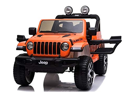 Coche eléctrico de 2 plazas 12 V Jeep Wrangler Rubicon Orange – Pack Luxe