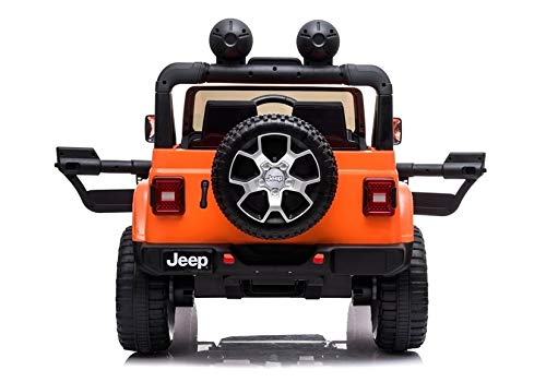 Coche eléctrico de 2 plazas 12 V Jeep Wrangler Rubicon Orange – Pack Luxe