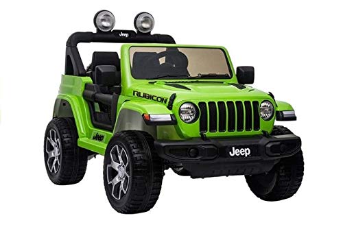 Coche eléctrico de 2 plazas 12 V Jeep Wrangler Rubicon Verde - Pack Luxe