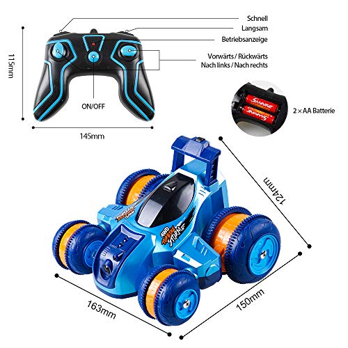 Coche teledirigido recargable, coche de carreras RC Stunt con control remoto de 2,4 GHz, coche de juguete de alta velocidad, radio, Buggy controlado por radio, para niños, color verde