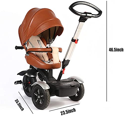 Cochecito de bebé, buggy, triciclo de empuje a mano para niños, cochecito reclinable de desmontaje de 360 ​​grados desmontable para niños de 6 meses a 6 años