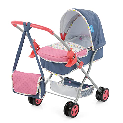 Cochecito de muñecas Hauck Kombi Baby To Go Set con Bolsa de pañales, portabebés Frontal, Cesta de la Compra, My World Baby, Multicolor (4894352791107)