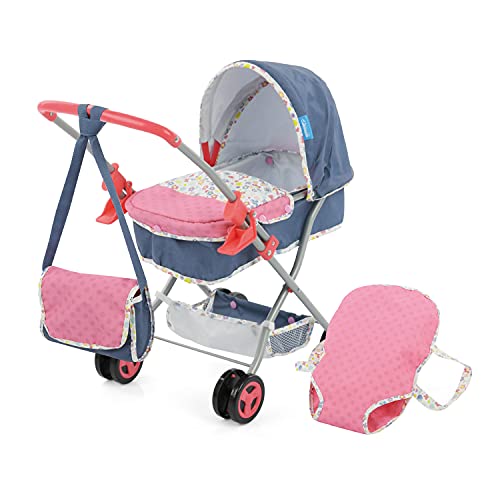 Cochecito de muñecas Hauck Kombi Baby To Go Set con Bolsa de pañales, portabebés Frontal, Cesta de la Compra, My World Baby, Multicolor (4894352791107)