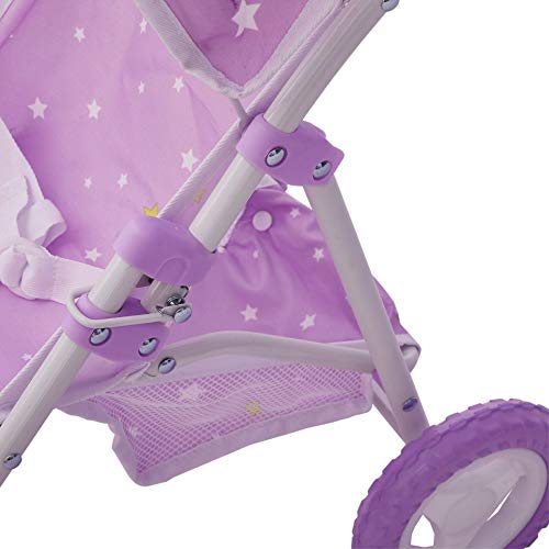 Cochecito de Muñecas Juegete Carrito de Bebé Púrpura de Olivias World OL-00006