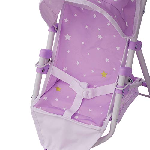 Cochecito de Muñecas Juegete Carrito de Bebé Púrpura de Olivias World OL-00006