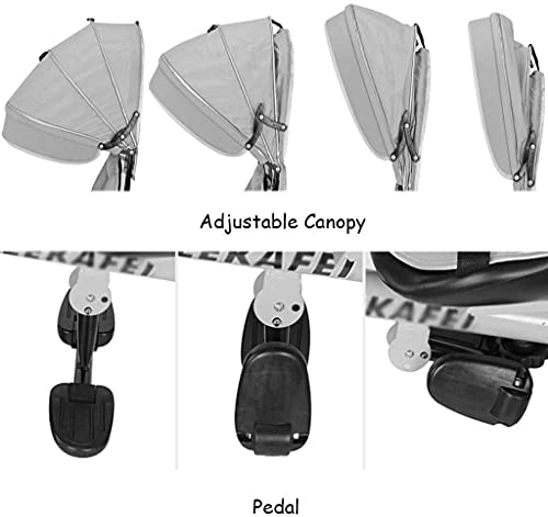 Cochecito multifuncional 4-en 1 niños bicicletas de triciclo de niños caminatas de triciclo de niños con arnés de seguridad y amortiguador Baby Trolley durante 6 meses - 5 años