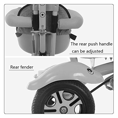 Cochecito Plegable Triciclo niños Multifuncional Bicicleta Ligera Silla de Paseo de Tres Ruedas Ultraligero niños rotación Triciclo (Color : Green)